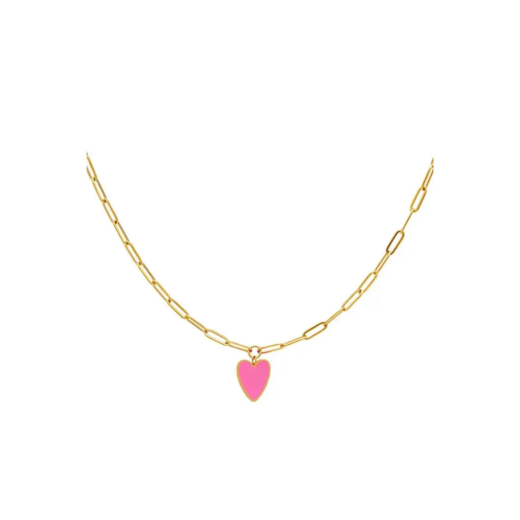 Chain necklace with a heart