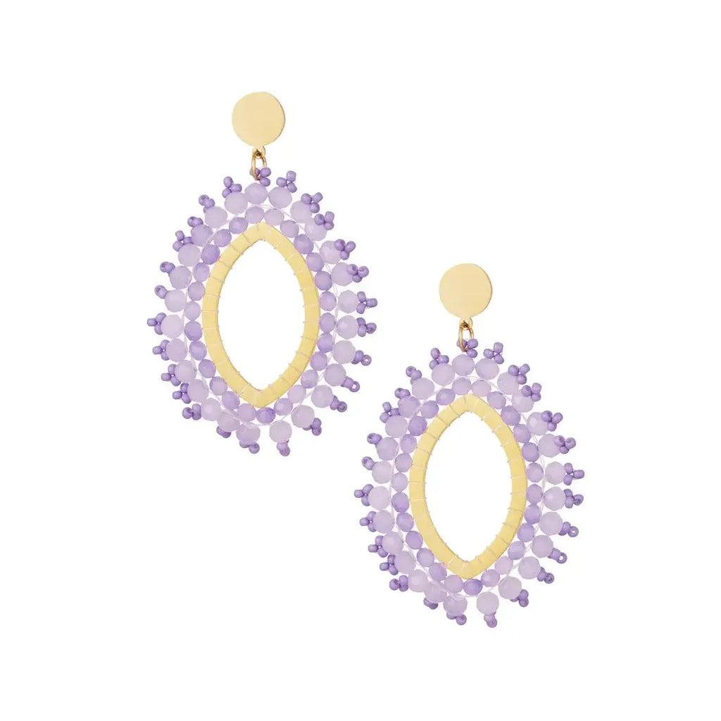 Oval pendant earrings