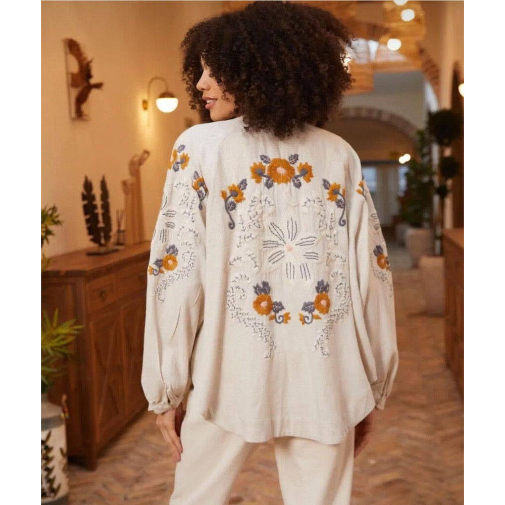 Oversized Blouse with Handmade Embroidery
