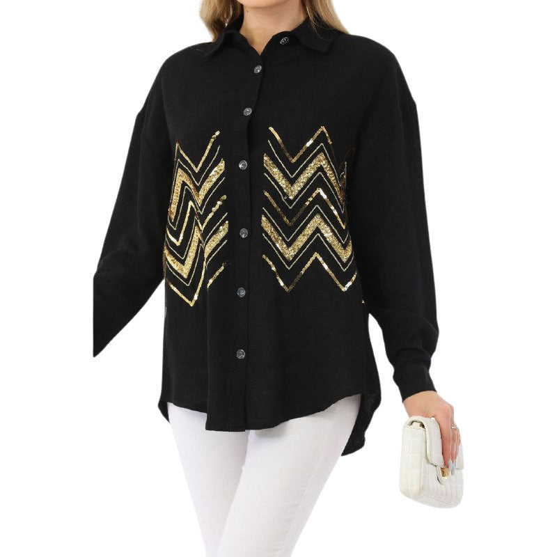 Blouse with Sequins